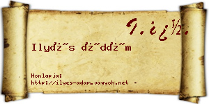 Ilyés Ádám névjegykártya